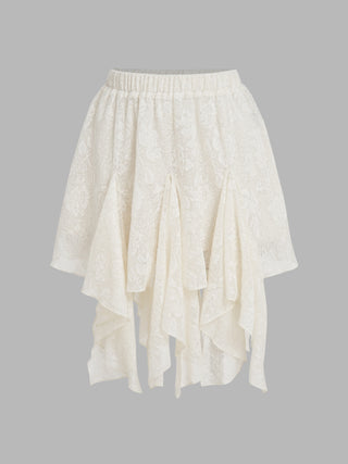 Enchanted Spring Asymmetrical Flowy Mini Skirt