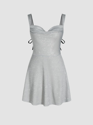 Sequin Cowl Neck Sleeveless Mini Dress