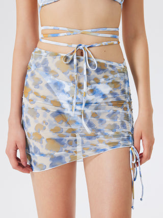 Floral Tie Dye Cover Up Skirt