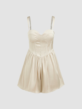 Satin Corset Wide Leg Romper