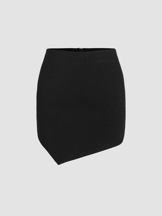 High Waist Knit Mini Skirt