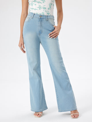 Denim High Rise Flared Jeans