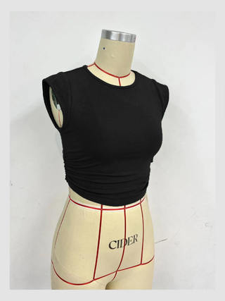 Ruched Knit Crop Top