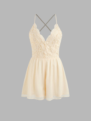 Floral V-neck Wide Leg Romper