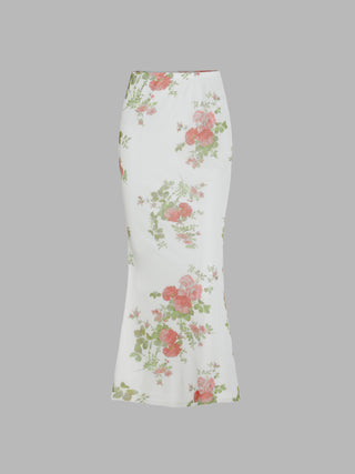Floral Mermaid Maxi Skirt