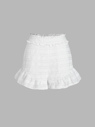 Ruffle Hem Wide Leg Shorts