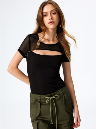 Sheer Cut Out Bodysuit
