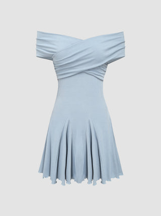 Off-shoulder Ruffle Mini Dress