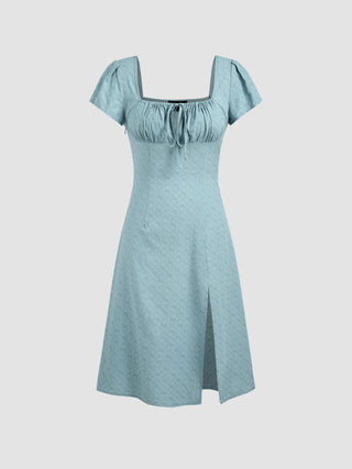 Geometric Knotted Split Midi Dress