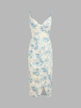 Floral Wrap Split Maxi Dress