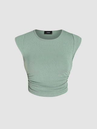 Ruched Knit Crop Top