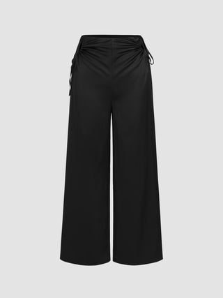 Drawstring Wide Leg Trousers