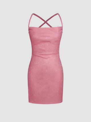 Glitter Sleeveless Mini Dress
