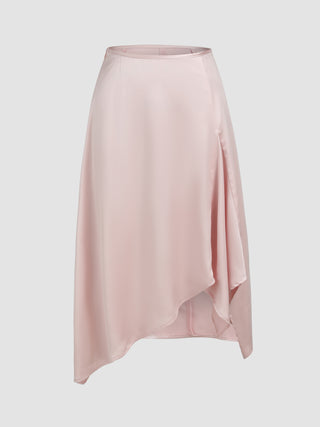 Satin Mid Waist Mini Skirt