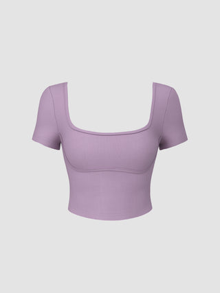 Scoop Neckline Short Sleeve Tee
