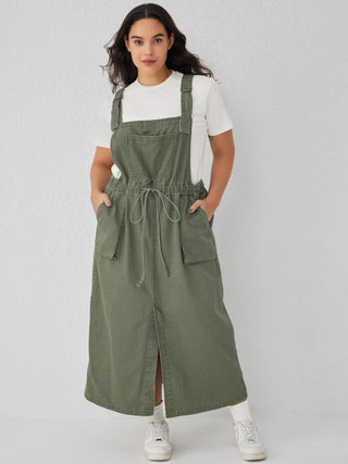 Olive Branch Denim Maxi Dress Curve & Plus