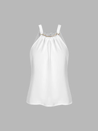 Round Neckline Knotted Crop Top