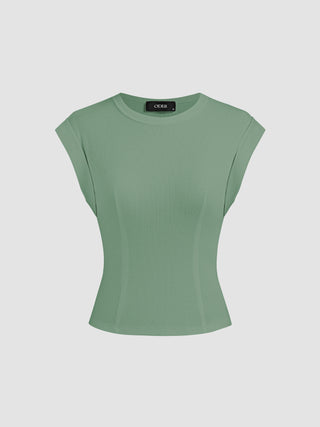 Round Neckline Corset Crop Top