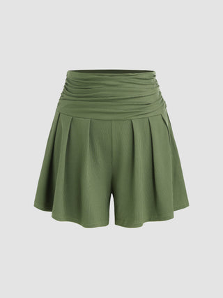 Ruched Pleated Shorts