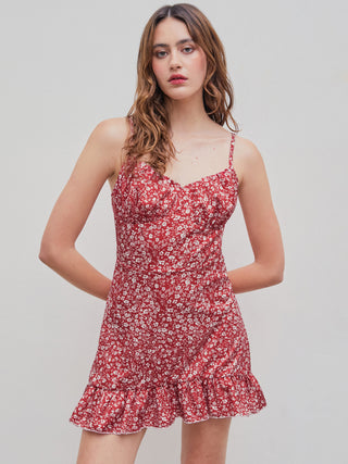 Floral V-neck Cami Mini Dress