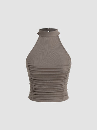 Ruched Cut Out Crop Top