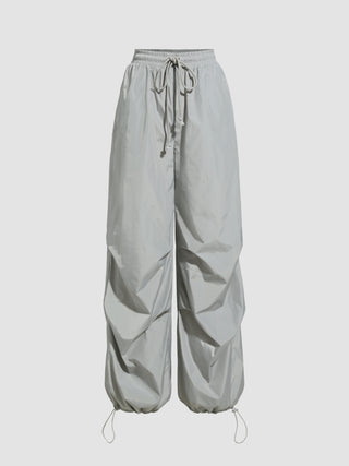 Elastic Waist Ruched Parachute Pants