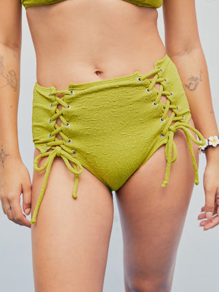 Shaping Lace Up Cheeky Bikini Bottom