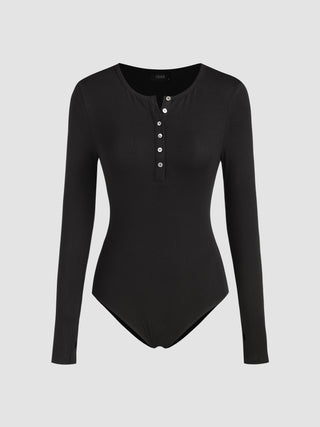 Round Neckline Button Bodysuit