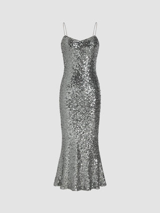 Sequin Cami Mermaid Midi Dress
