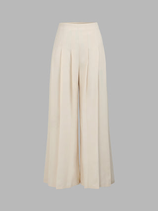 High Waist Pleated Wide Leg Trousers