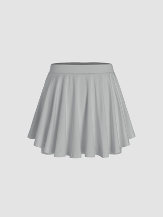 Pleated Middle Waist Mini Skort Curve & Plus