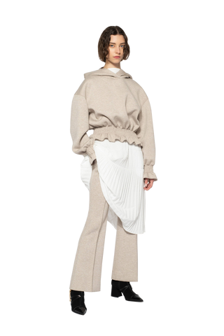 Ruffle Elastic Waist Hoodie Curve & Plus