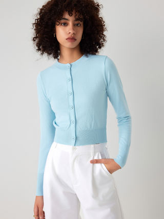 Round Neck Button Cardigan