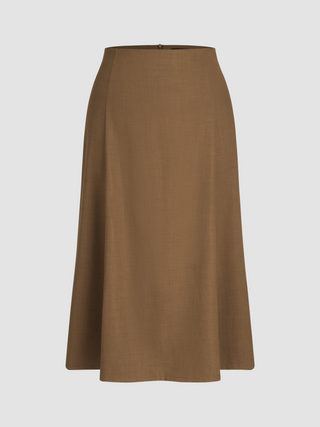 Middle Waist Solid Maxi Skirt Curve & Plus