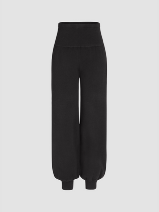 Middle Waist Solid Knitted Sweatpants