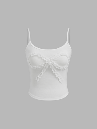Scoop Neckline Lace Bowknot Cami Top