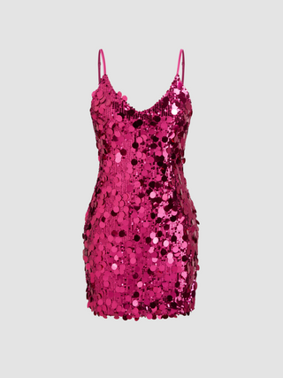 Sequin V-neck Cami Mini Dress