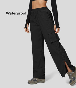 Waterproof Mid Rise Multiple Pockets Straight Leg Adjustable Zipper Hem Hiking Cargo Pants